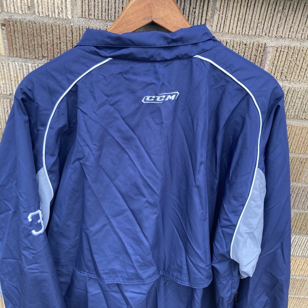 CCM Mens Large Hockey Windbreaker Jacket Penn Enforcers Player Issue Navy Vented - Picture 9 of 10